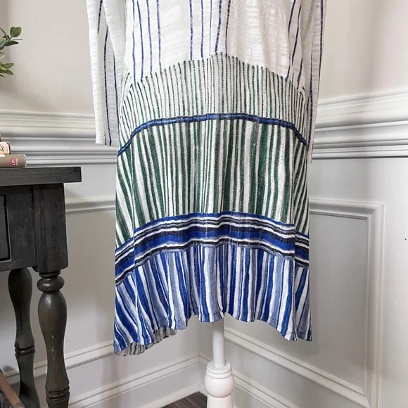 NIC + ZOE Lightweight Linen Blend Open Front Boho Duster Size L - Picture 4 of 13